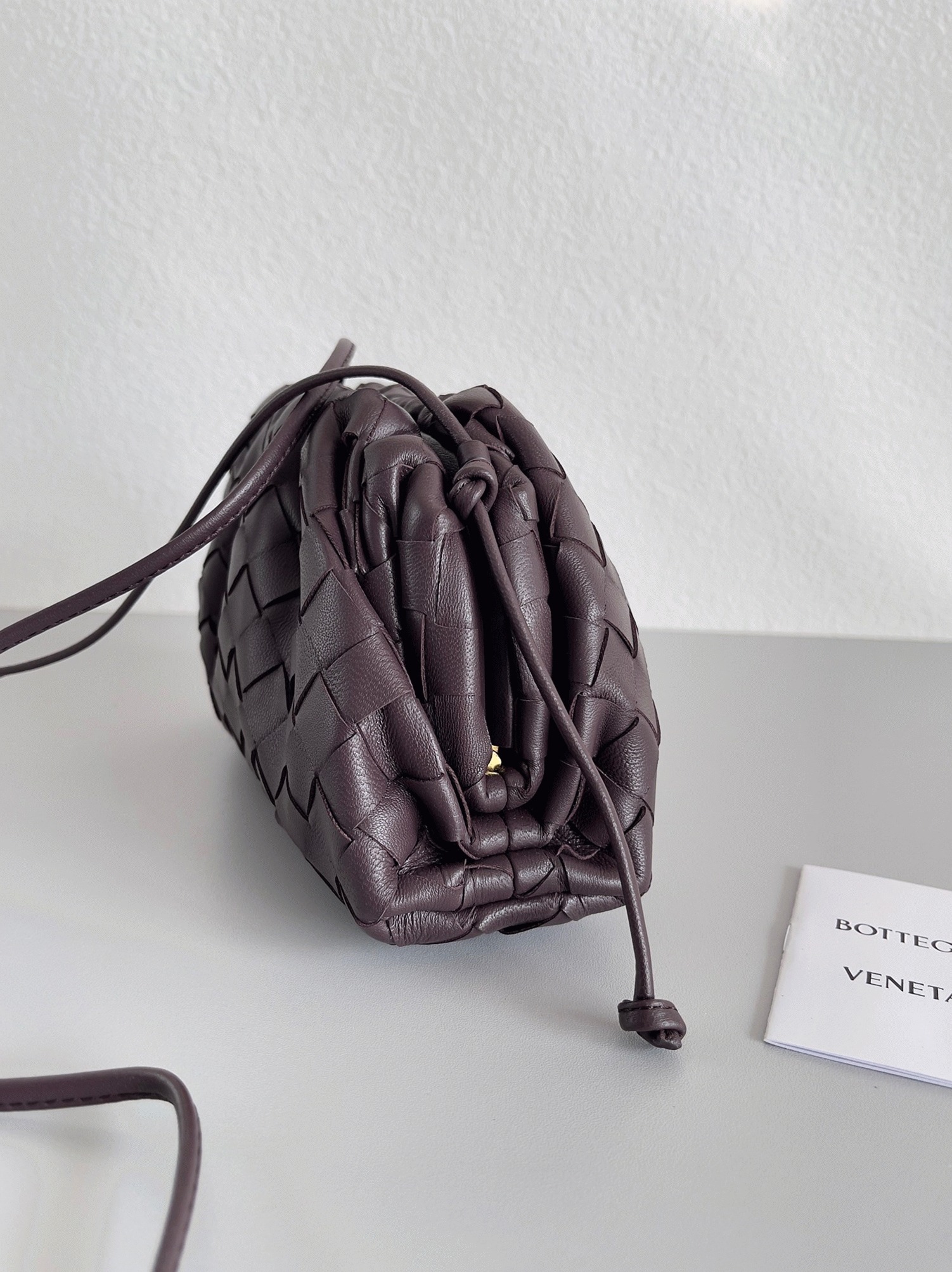 Knockoff Bottega Veneta Mini Pouch with Strap Grape