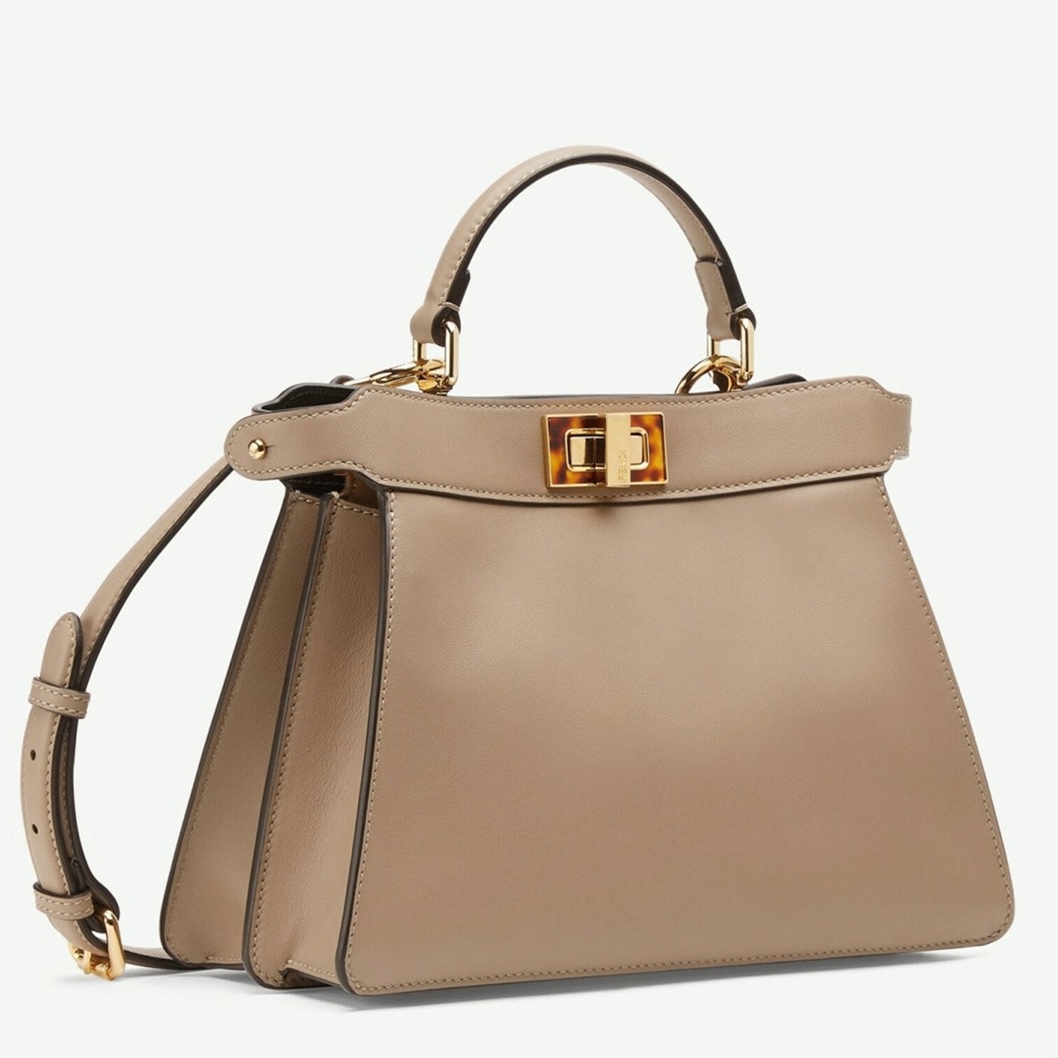 Top Quality Knockoff Fendi Peekaboo ISeeU Small Bag In Grey Calfskin