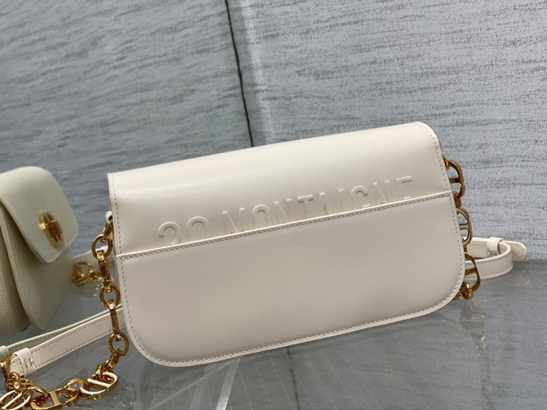Dior 30 Montaigne Avenue Bag Replica in White Box Calfskin