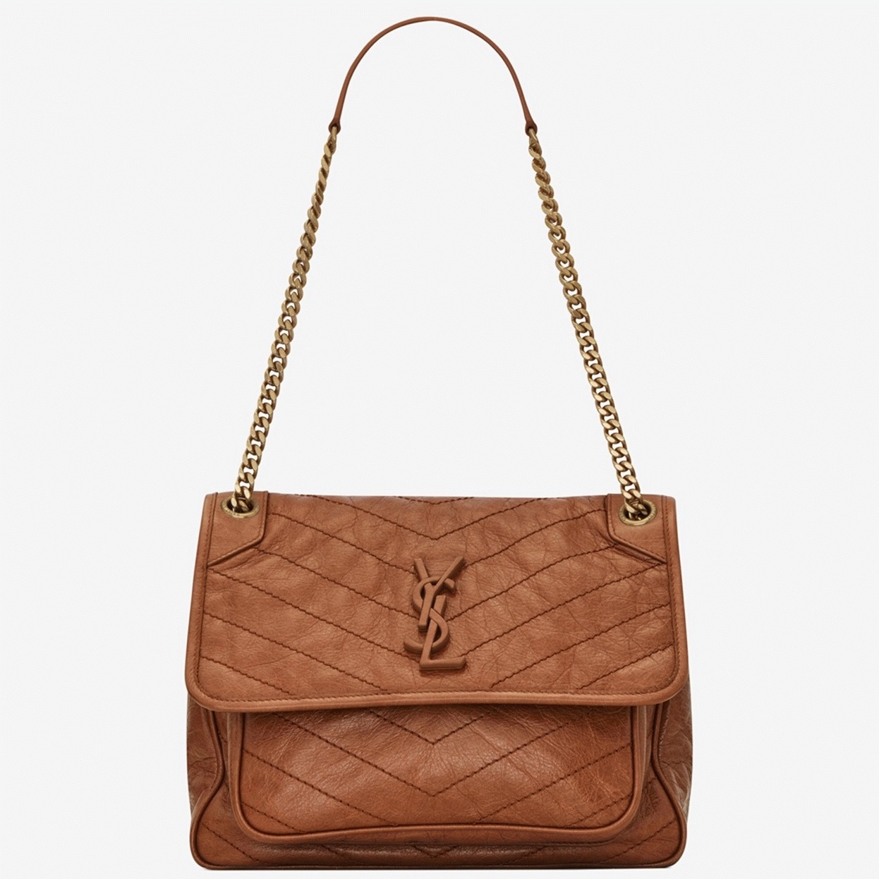 Fake Saint Laurent Niki Medium Chain Bag Brown