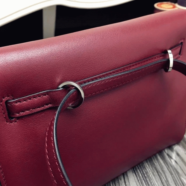 Bordeaux Swift Leather Knockoff Hermes Kelly Danse Elegant Bag