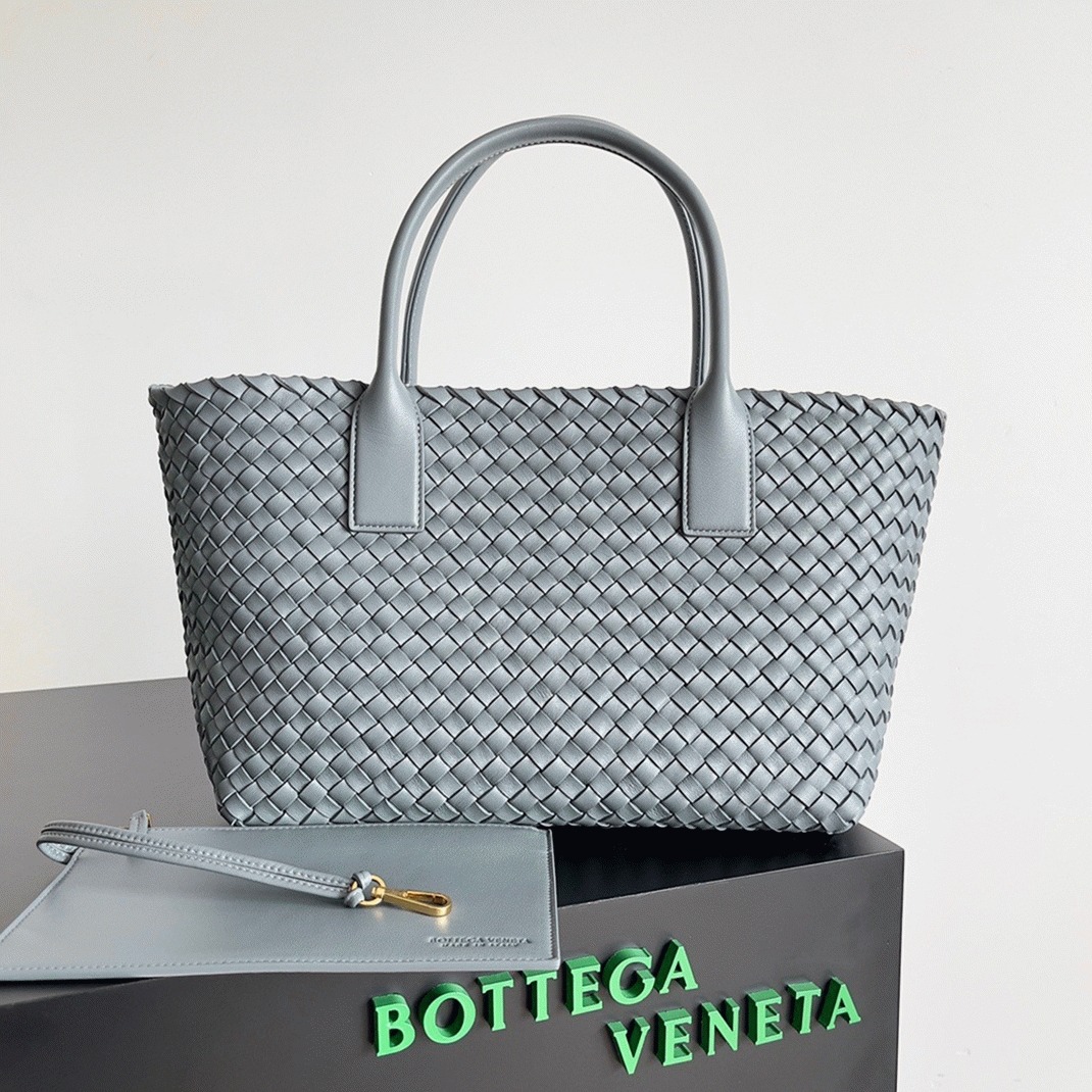 Top Quality Replica Bottega Veneta Cabat Medium Bag In Thunder Intrecciato Lambskin