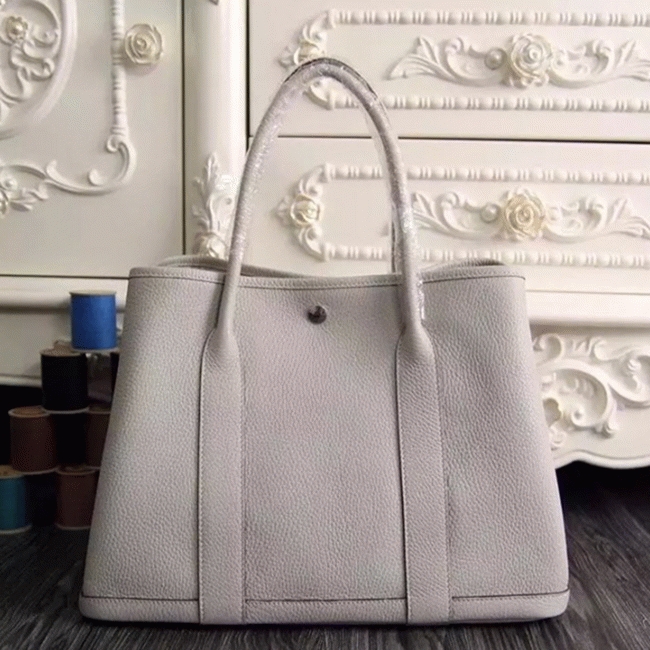 White Top Replica Hermes Garden Party 30cm Crisp Canvas Bag