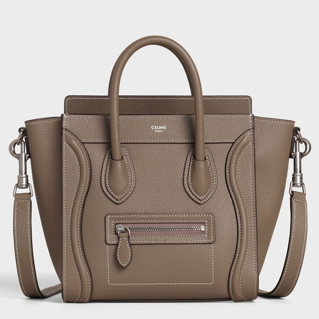 Celine Nano Luggage Tote Bag Fake in Souris