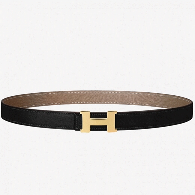 Knockoff Hermes Mini Constance belt buckle crafted in taupe epsom