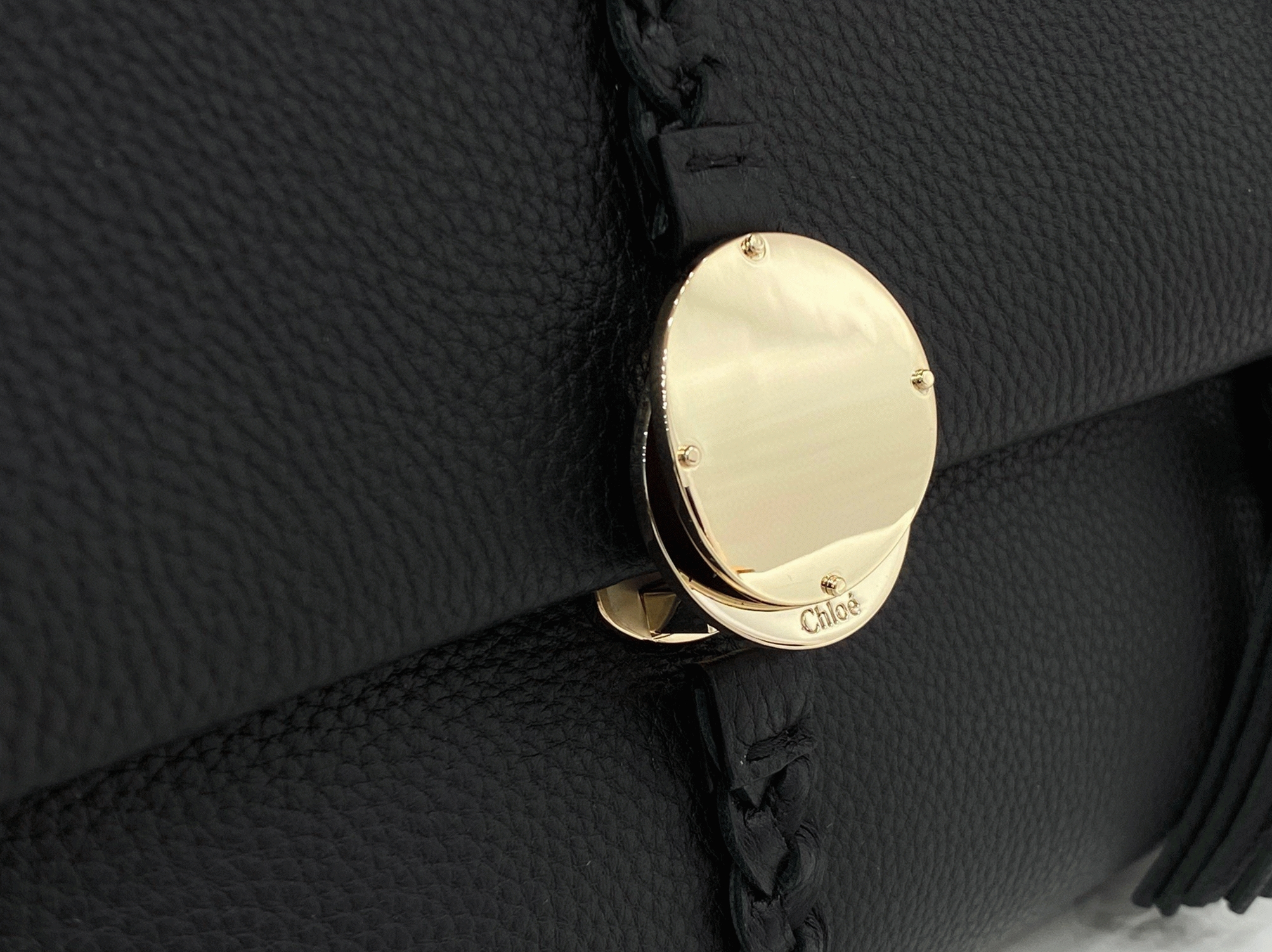 Top Quality Knockoff Chloe Penelope Medium Shoulder Bag in Black Grained Calfskin