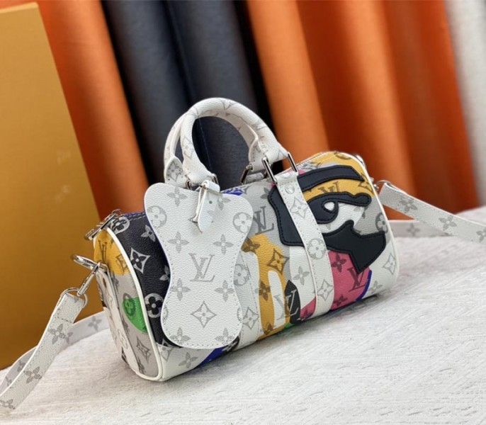 Louis Vuitton J Hope X Keepall Bandouliere 25 Multicolor Travel Bag In Two Eyes Patches