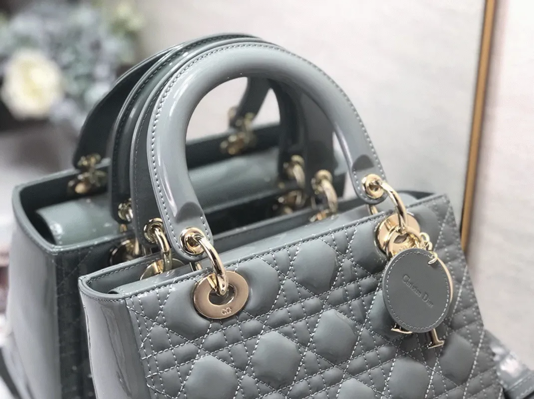 Dior Lady Dior Medium Bag Imitation in Grey