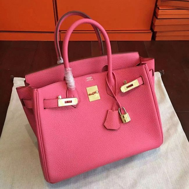 Rose Lipstick Colored Hermes Birkin 25cm Copy Bag