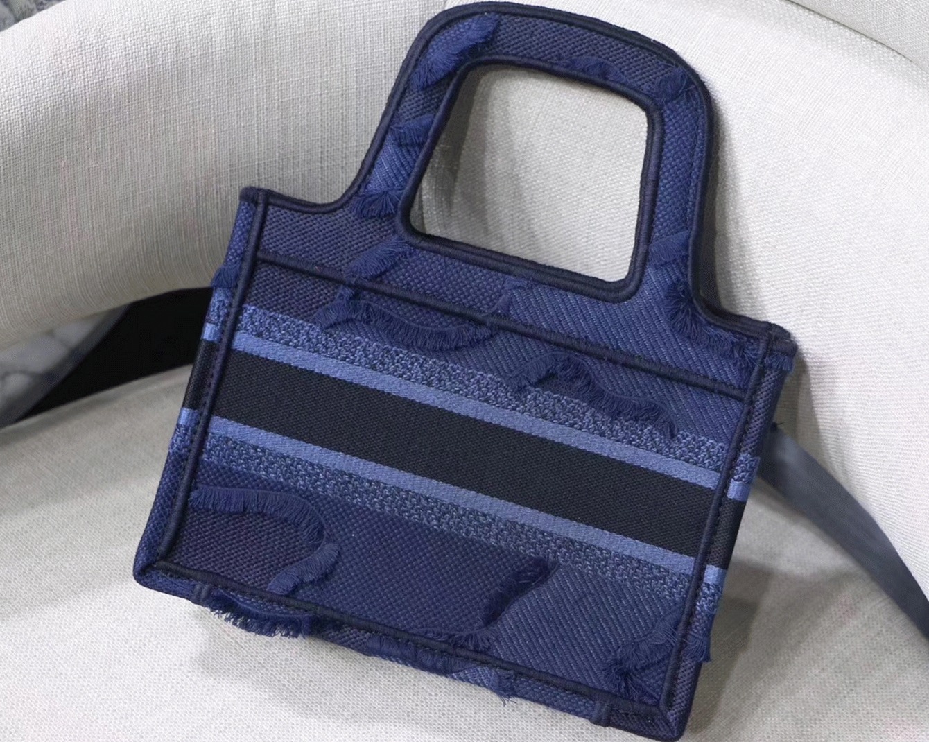 Dior Mini Book Tote Bag Replica in Blue Camouflage