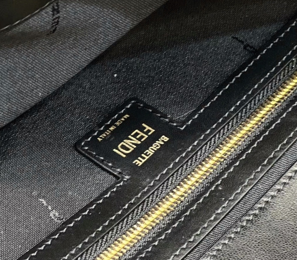 Top Quality Fake Fendi Large Baguette Bag In Black FF
