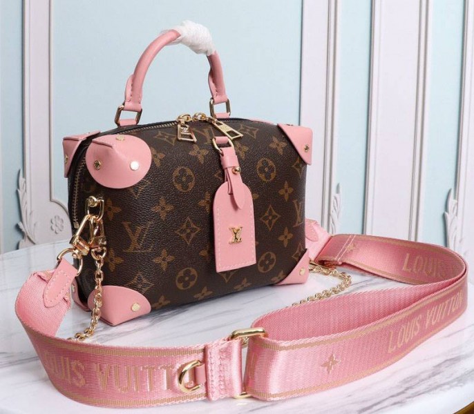 Louis Vuitton Monogram Canvas Petite Malle Souple Handbag In Peche