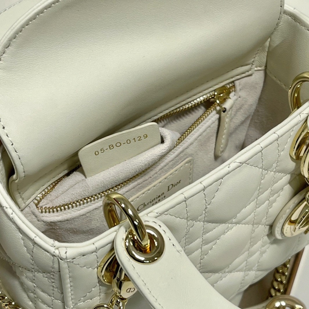 Dior Lady Dior Mini Bag Fake in White