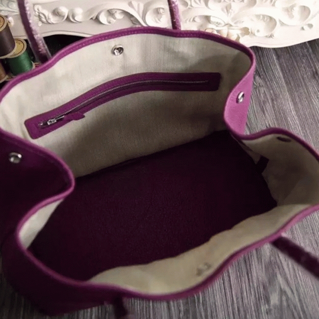 Purple Fake Hermes Garden Party 36cm Tote with Bold Hue