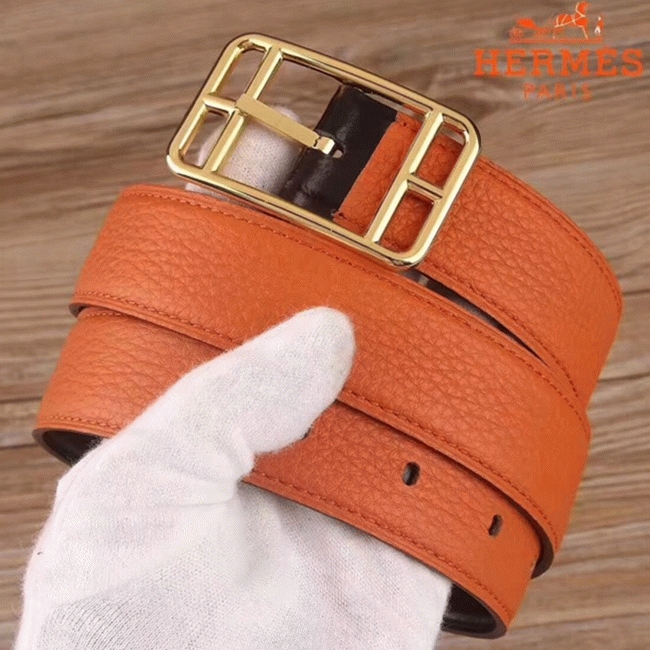 Orange cape cod 32 reversible AAA fake Hermes belt
