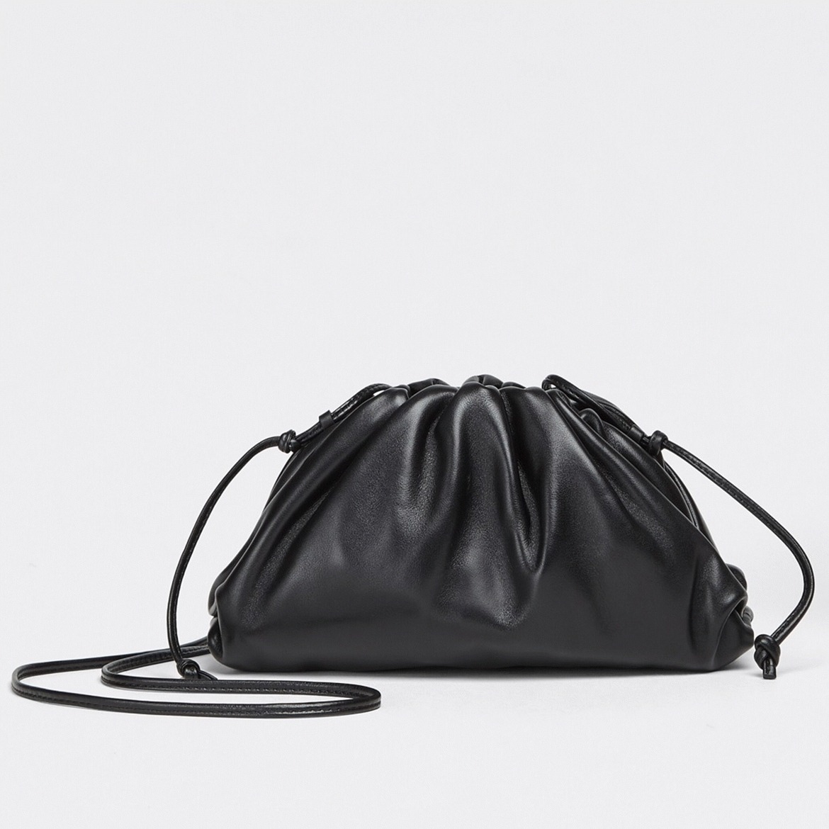 Knockoff Bottega Veneta Mini Pouch with Strap Black