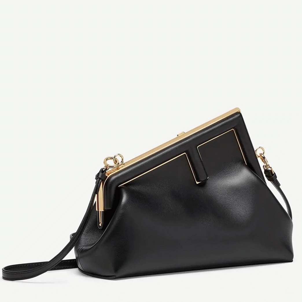 Top Quality Fake Fendi First Medium Bag In Black Nappa Leather