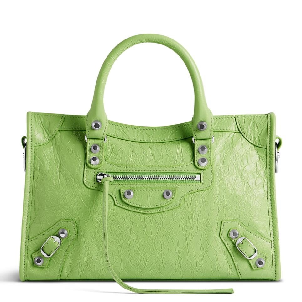 Knockoff Balenciaga Le City Small Bag Green Arena Lambskin