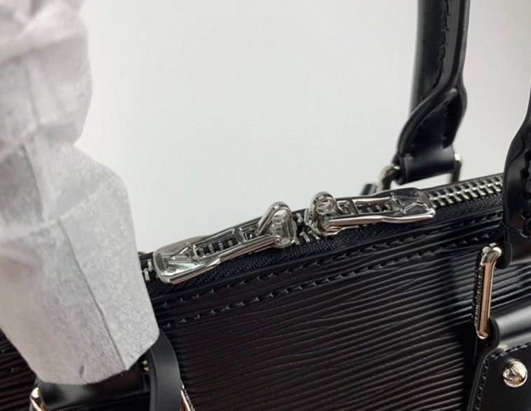 Louis Vuitton Epi Leather Alma PM Jacquard Strap Handbag In Black