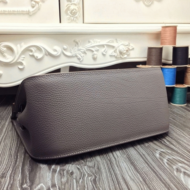 Large grey knockoff Hermes Jypsiere 31cm handbag