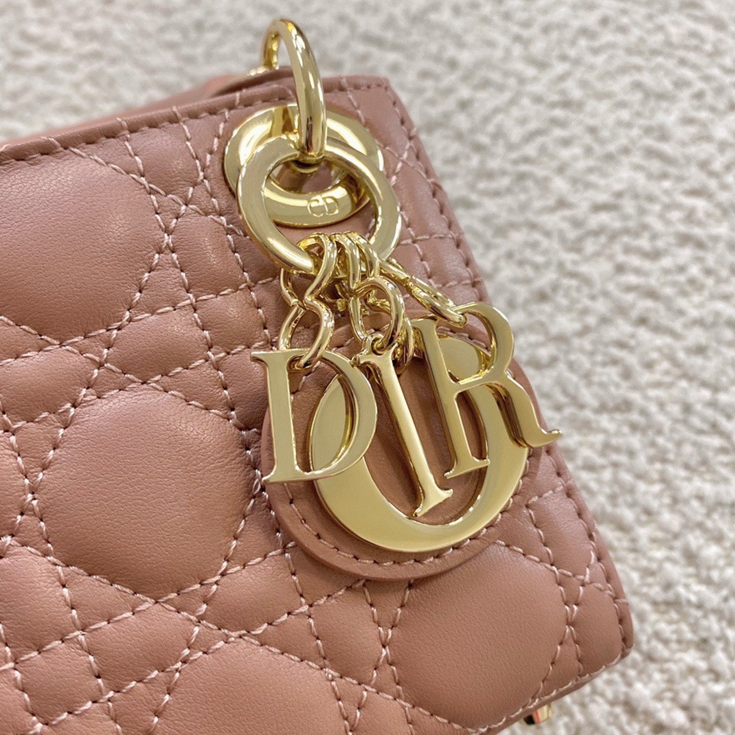 Dior Lady Dior Micro Bag Faux in Poudre Cannage Lambskin