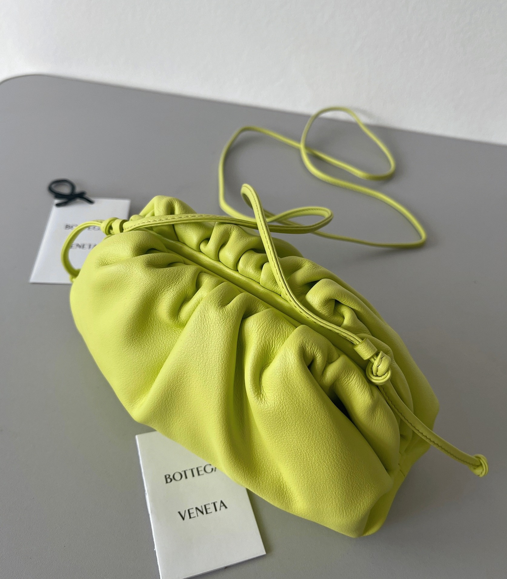 Replica Bottega Veneta Mini Pouch with Strap Kiwi