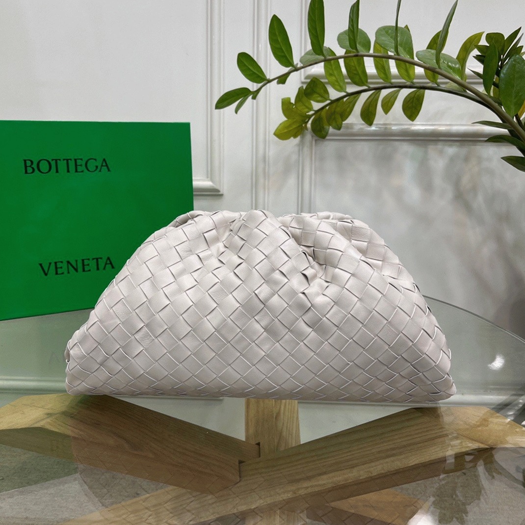 Replica Bottega Veneta Large Pouch Clutch Bag White