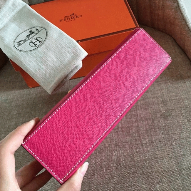 Rose Red Epsom Knockoff Hermes Kelly Pochette Chic Mini Bag