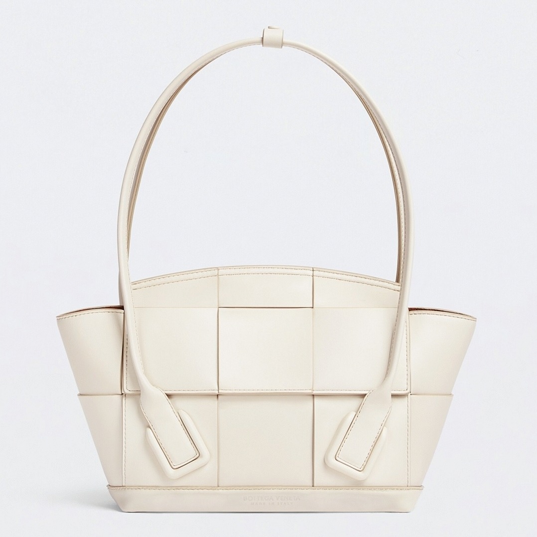 Top Quality Replica Bottega Veneta Arco Small Bag In White Intrecciato Leather