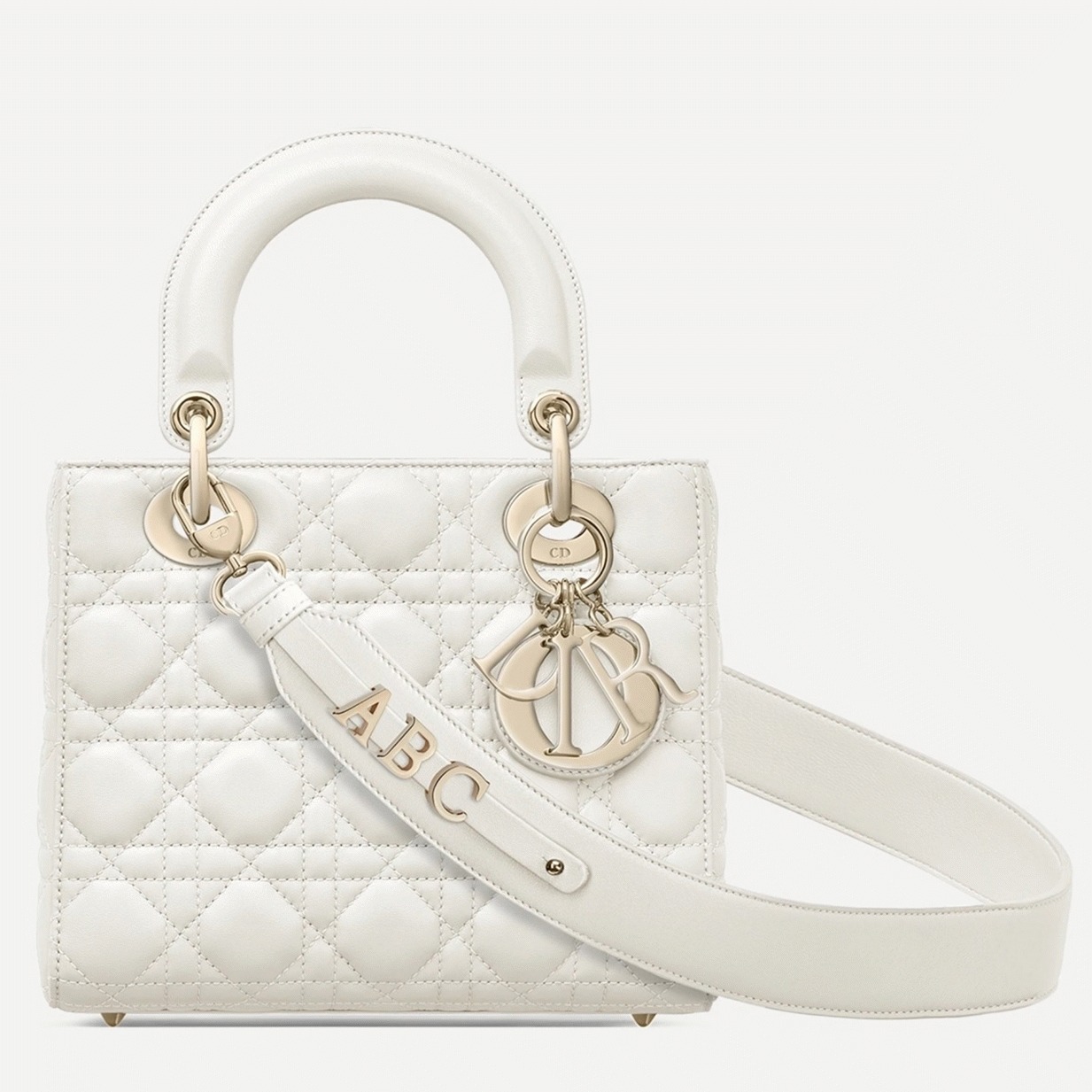 Dior Small Lady Dior My ABCDior Bag Faux in White