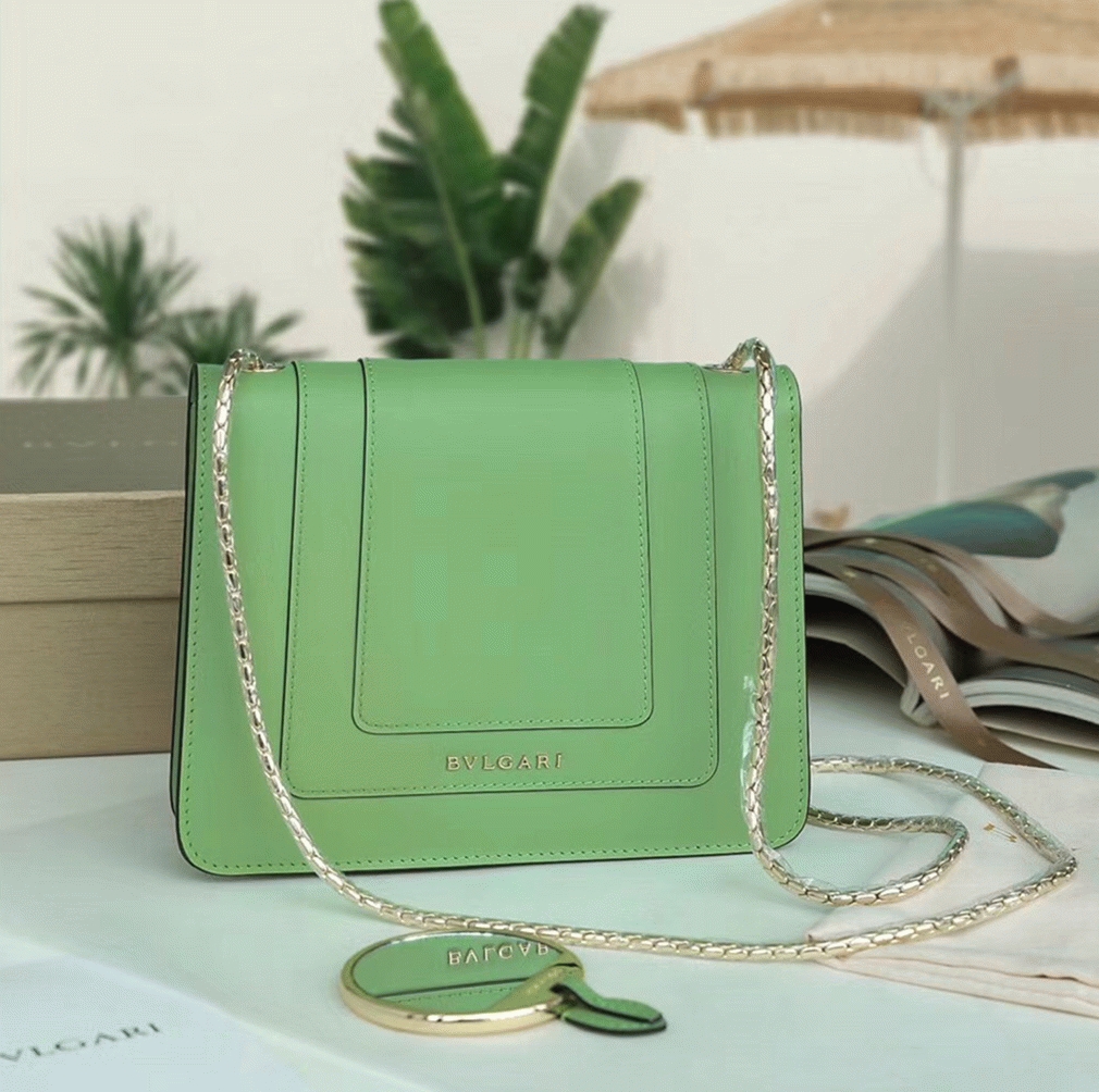 Fake Bvlgari Serpenti Forever Small Crossbody Bag Mint Leather