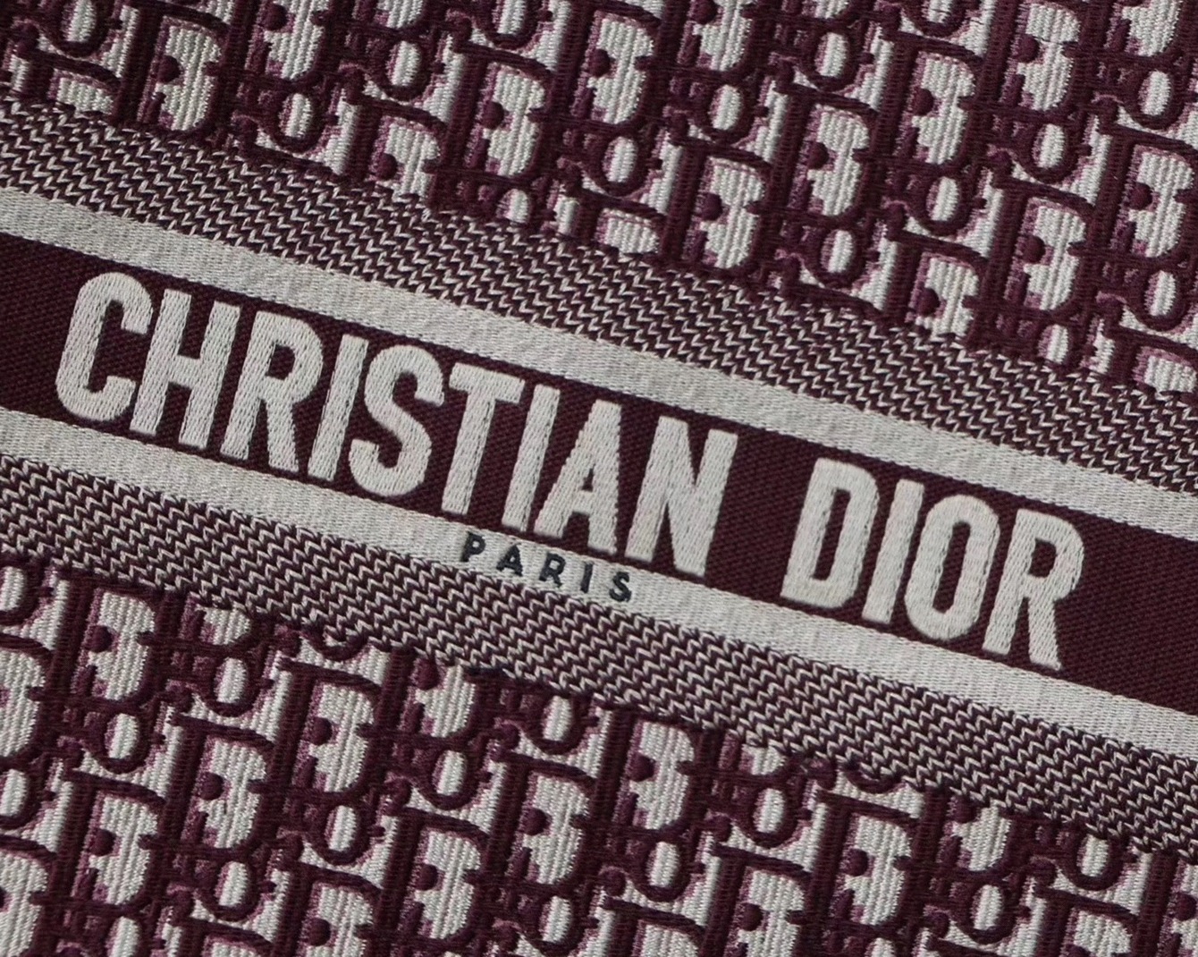 Dior Medium Book Tote Bag Fake in Bordeaux Dior Oblique Embroidery