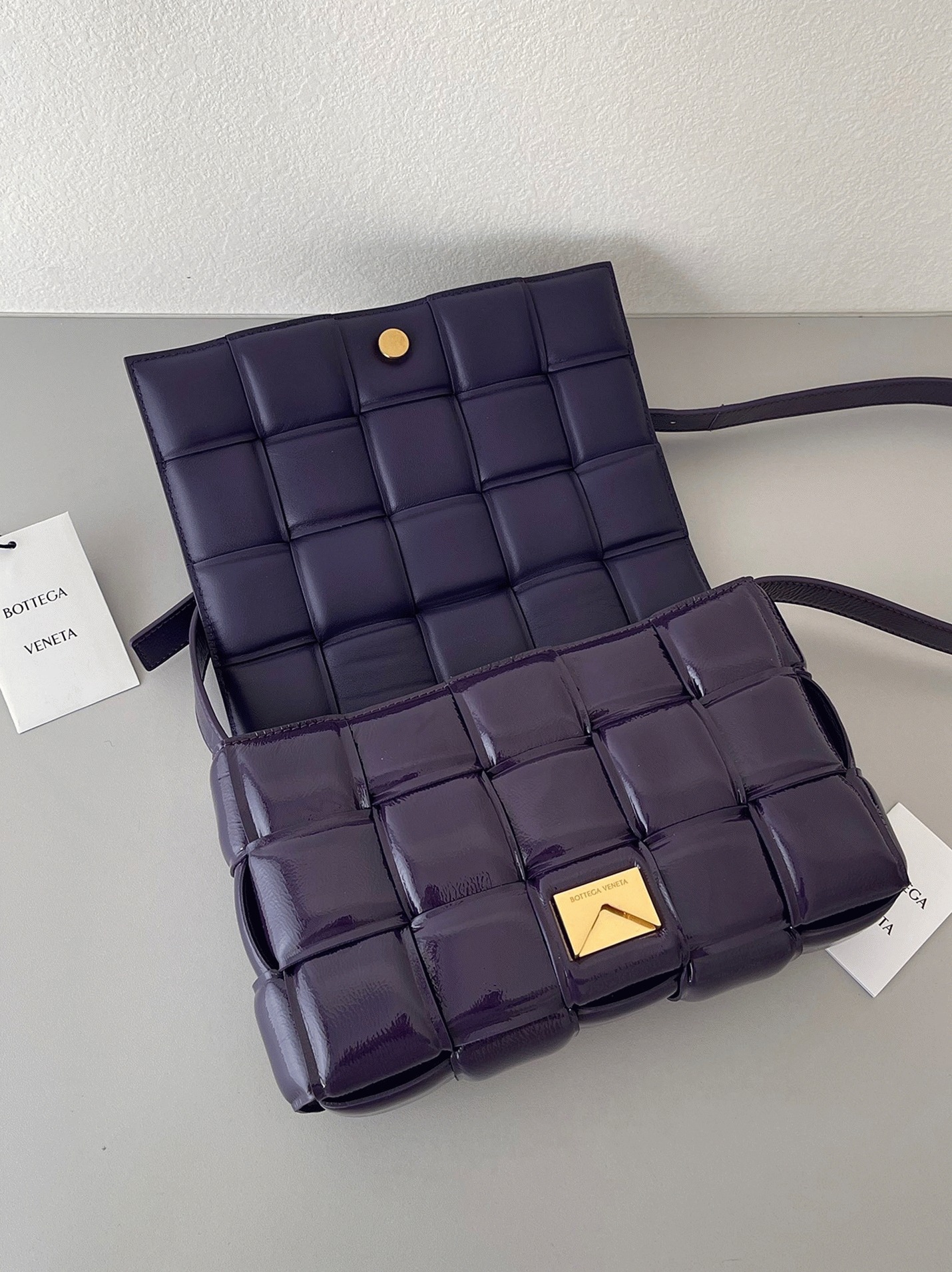 Top Quality Fake Bottega Veneta Padded Cassette Bag In Purple