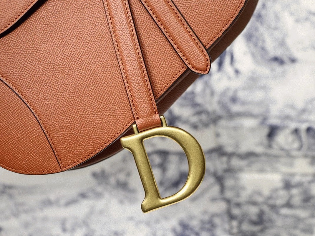 Dior Saddle Bag Replica in Dark Tan Grained Calfskin
