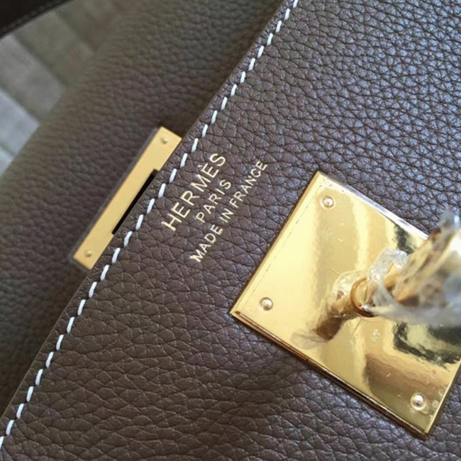 Etoupe Clemence Copy Top Quality Hermes Kelly Retourne 32cm Bag