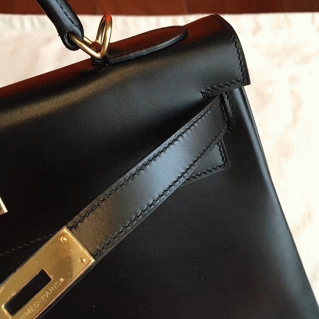 Black Box Replica Hermes Kelly Retourne 32cm Sophisticated Handbag