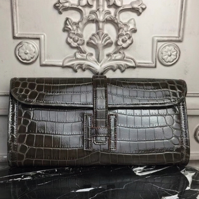 Chocolate Copy Hermes Jige Elan 29 Rich Tone Clutch Bag