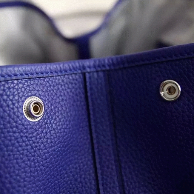 Electric Blue Leather Fake Hermes Garden Party 36cm Tote Bag