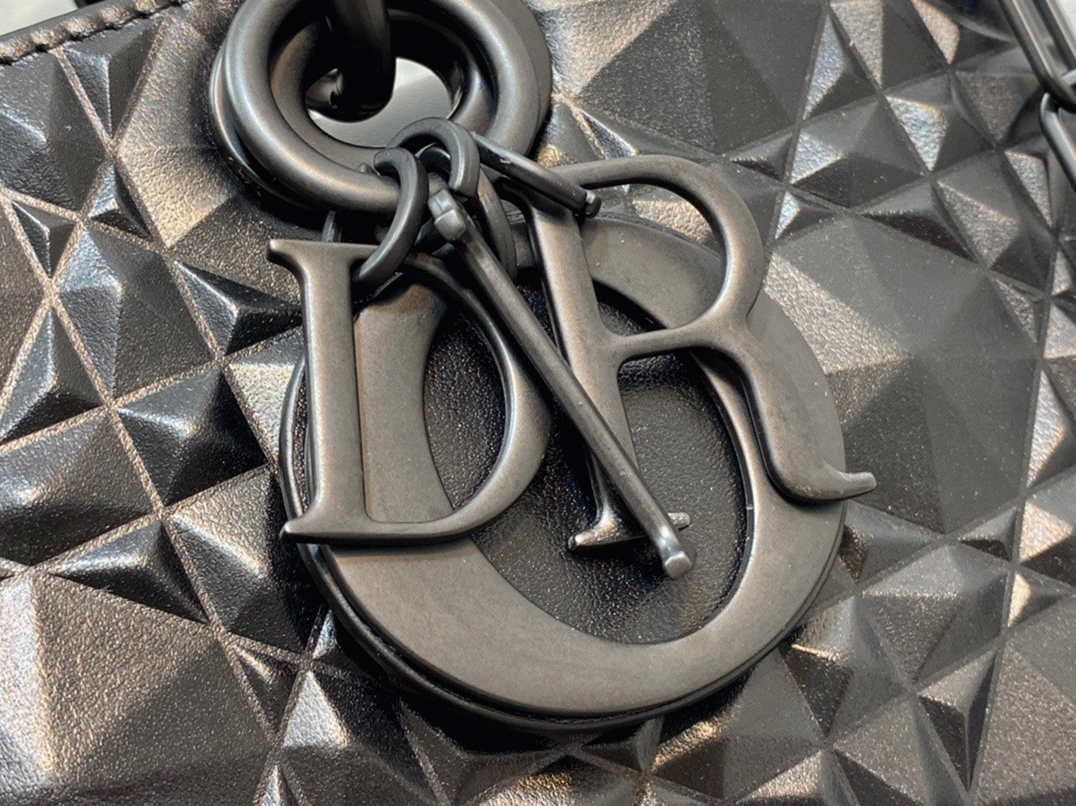 Dior Lady D-Joy Medium Bag Knockoff in Grey Calfskin with Diamond Motif