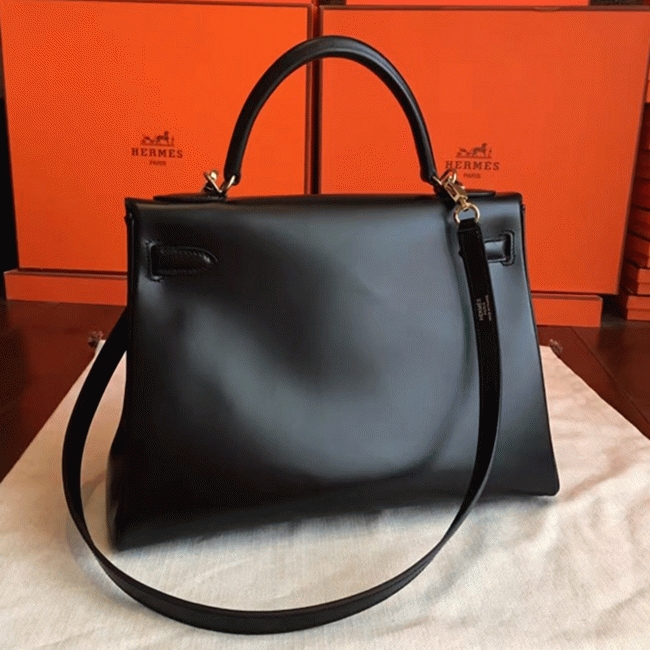 Black Box Replica Hermes Kelly Retourne 32cm Sophisticated Handbag