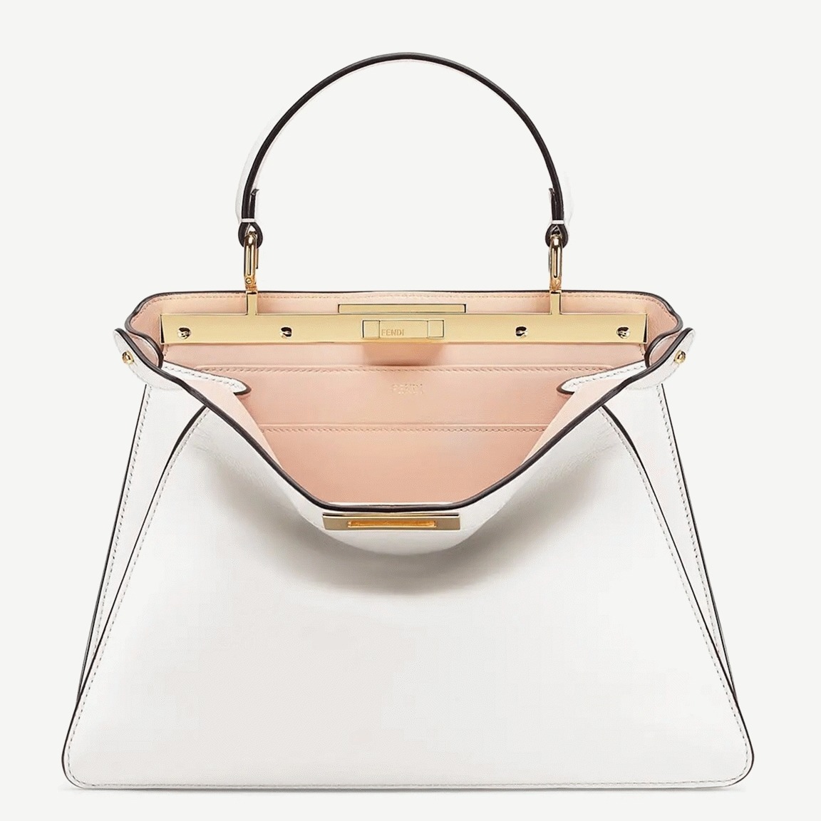 Top Quality Fake Fendi Peekaboo ISeeU Medium Bag In White Calfskin