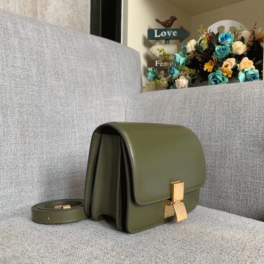 Top Quality Fake Celine Classic Box Small Bag In Army Green