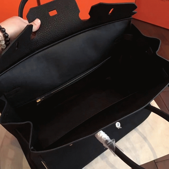 Black Replica Hermes Birkin 40cm Oversized Handbag