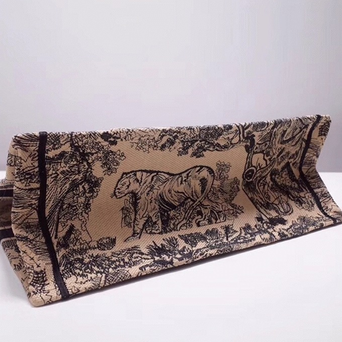 Dior Large Book Tote Bag Imitation in Blue Toile de Jouy Embroidery