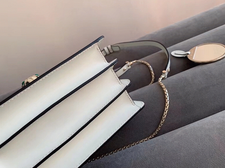 Fake Bvlgari Serpenti Forever Small Bag White Calfskin