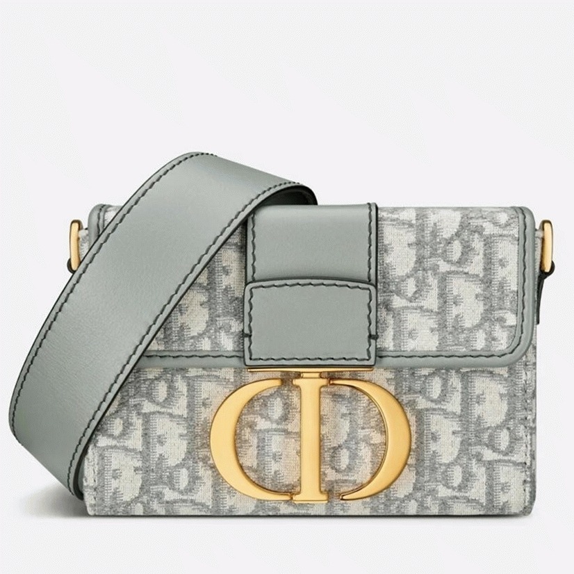 Dior 30 Montaigne Box Bag Fake in Gray Dior Oblique Jacquard