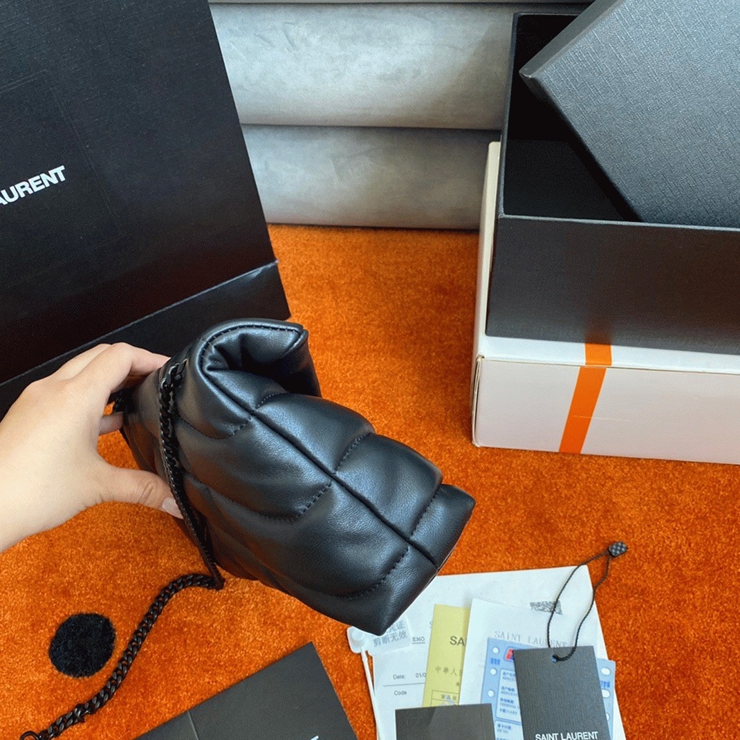 Replica Saint Laurent Puffer Toy All Black Bag Quilted Lambskin