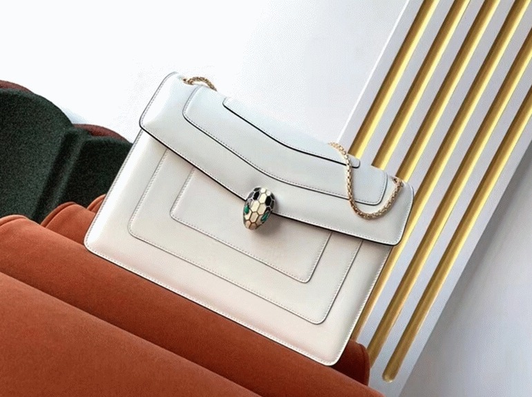 Replica Bvlgari Serpenti Forever Large Shoulder Bag White Calfskin