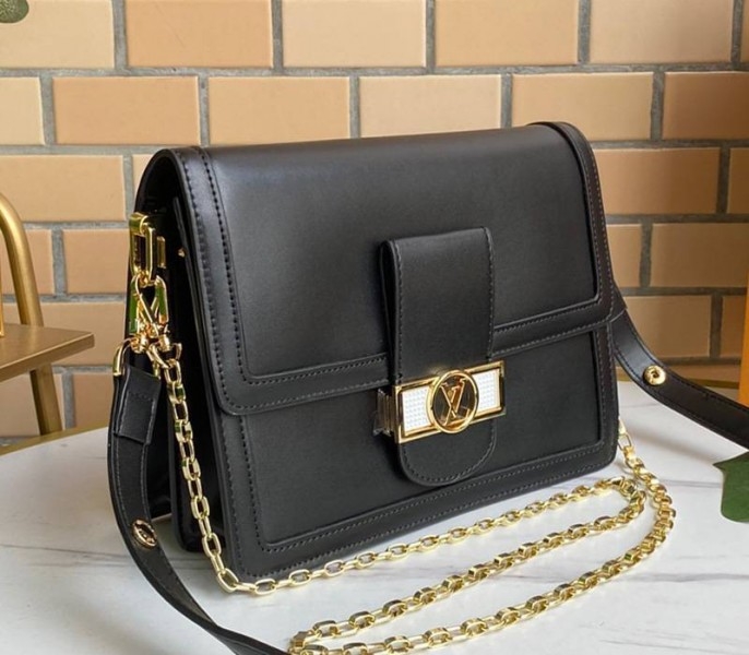 Louis Vuitton Dauphine Lugano MM Bag In Black