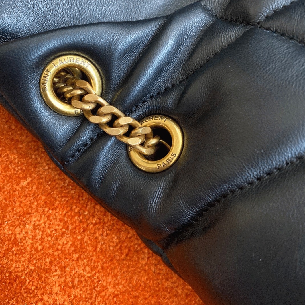 Replica Saint Laurent Puffer Small Chain Bag Black Lambskin